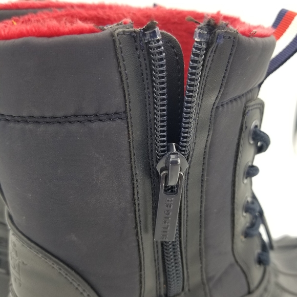 Tommy Hilfiger Women's Hierra Faux Fur-Lined Duck Rain/Snow Boots, Navy/Red Sz 6 - Picture 10 of 13